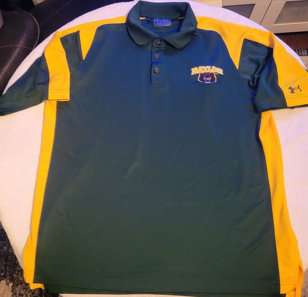 Baylor University Bears Polo Short Sleeve Shirt Under Armour Golf Mens Large